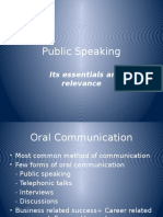 Public Speaking: Its Essentials and Relevance