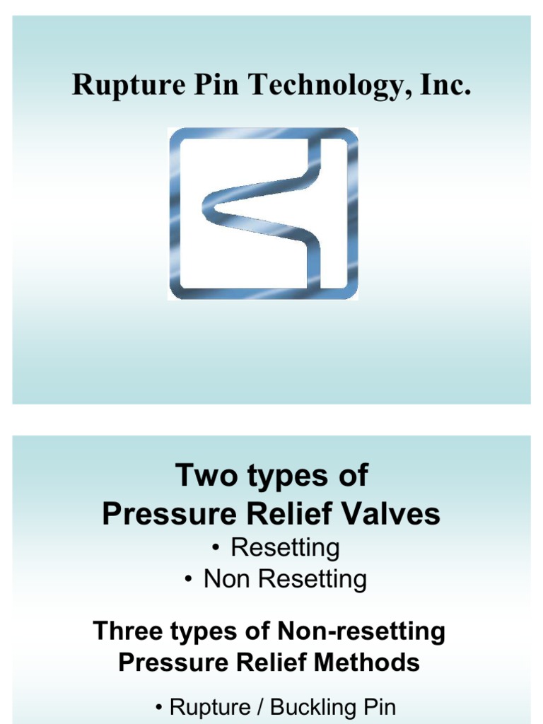 Rupture Pin Technology1, Inc PDF Valve Leak