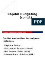 Capital Budgeting (Cont.)