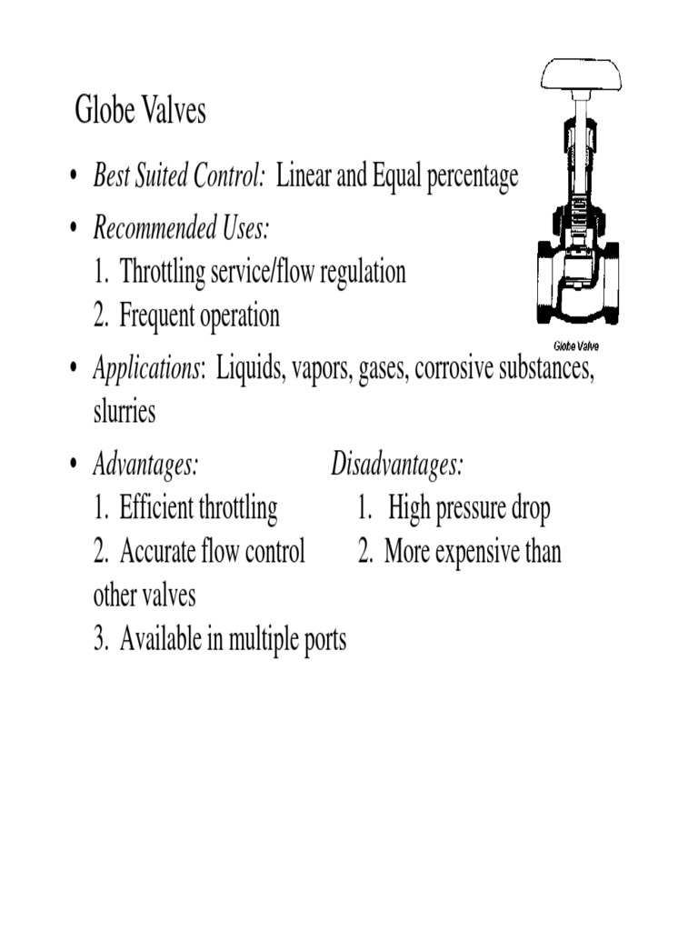 Globe Valves Disadvantages Disadvantages PDF