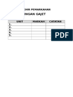 Borang Pemarkahan Pertandingan Gajet