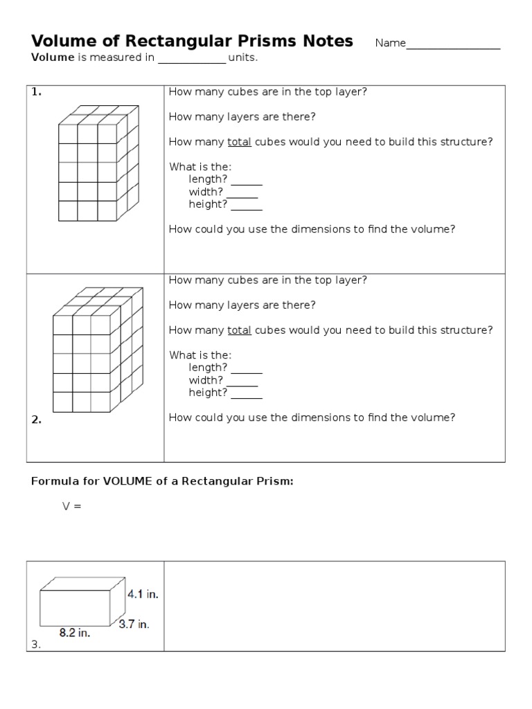 Volume of Rectangular Prisms Guide | PDF