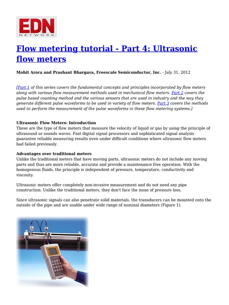 Ultrasonic Flow Meters Guide | PDF | Flow Measurement | Ultrasound