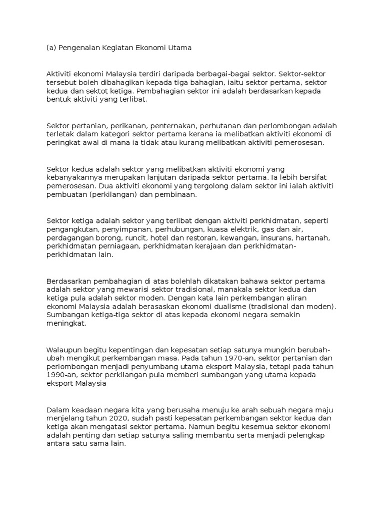 Konsep Kegiatan Ekonomi