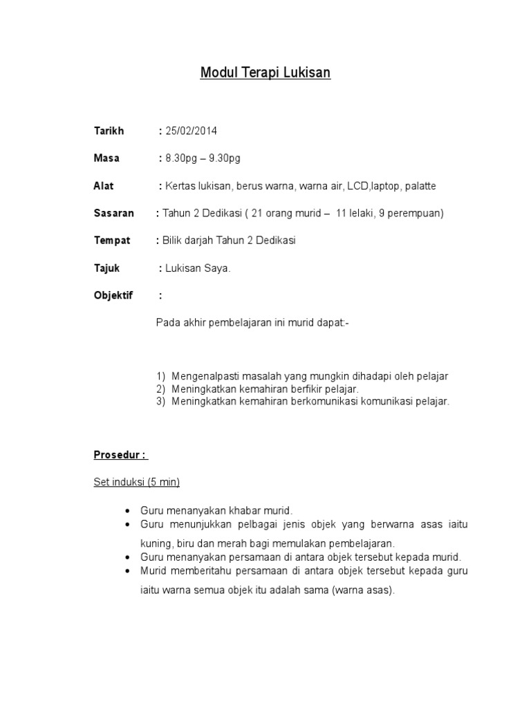 Modul Terapi Lukisan | PDF