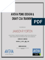 AVEVA PDMS Design & Draft CSA Training Certificate
