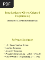 Introduction To Object Oriented Programming