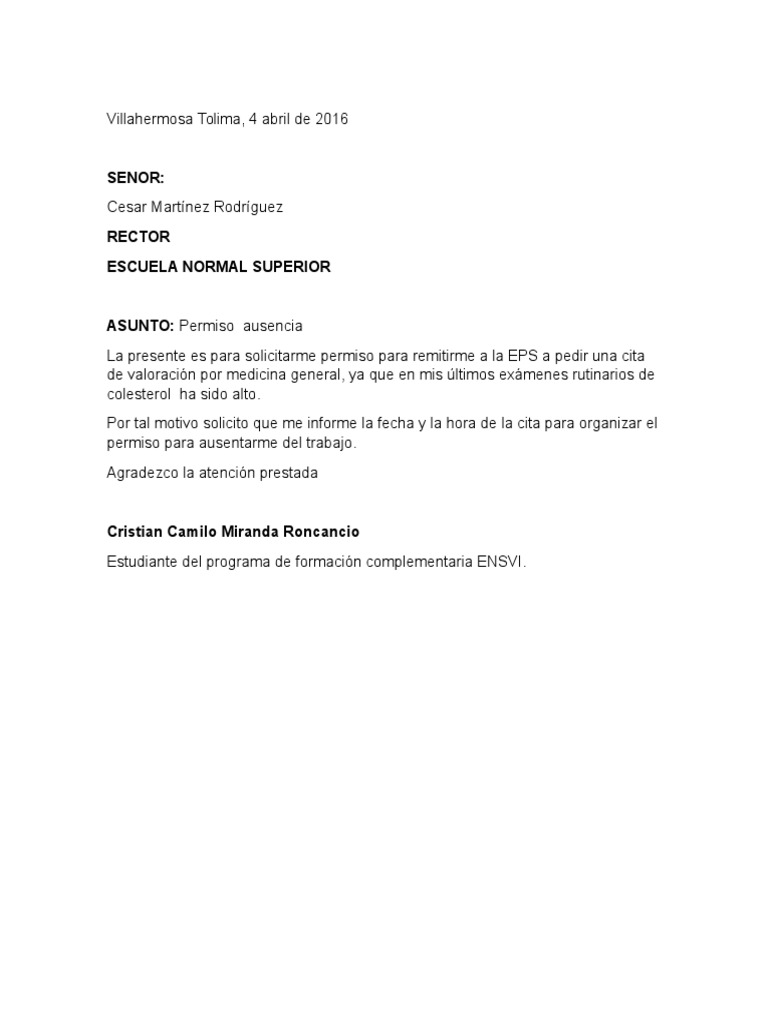 Carta de Permiso.
