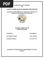 A Study of Work Values of Managers in BPO Industry