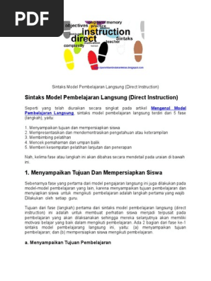 Sintaks Model Pembelajaran Langsung Pdf