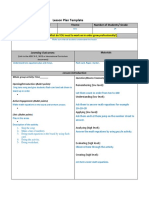 Lesson Plan Template: Date Subject Theme Number of Students/ Grade