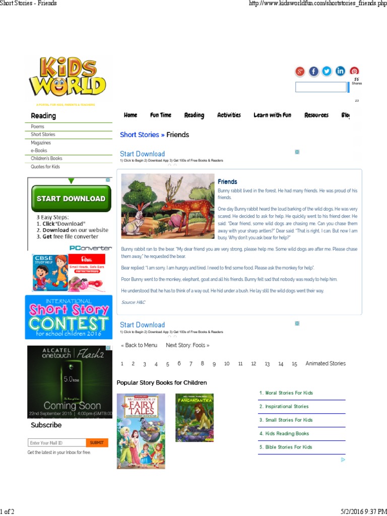 Www Kidsworldfun Com Shortstories Php