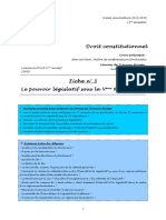 (DC) (EAD) Fiche N°3 - Le Pouvoir Législatif Sous La Vème République