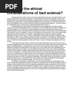 Ethical Considerations of Bad Science