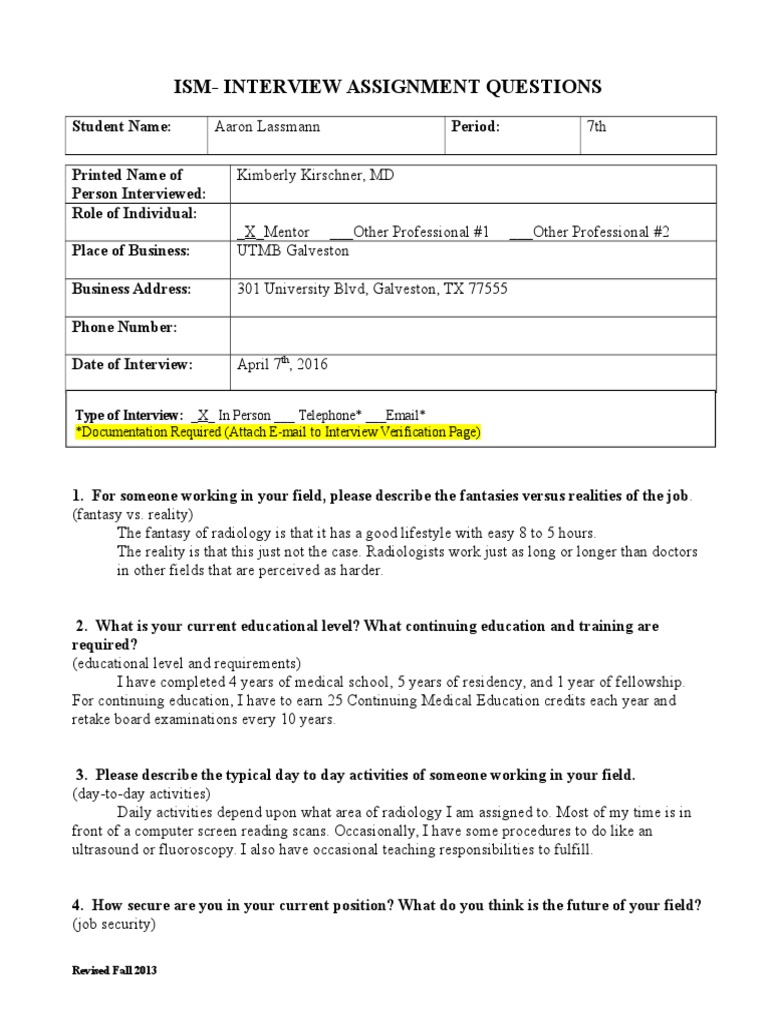 interview questions Radiology Residency (Medicine)