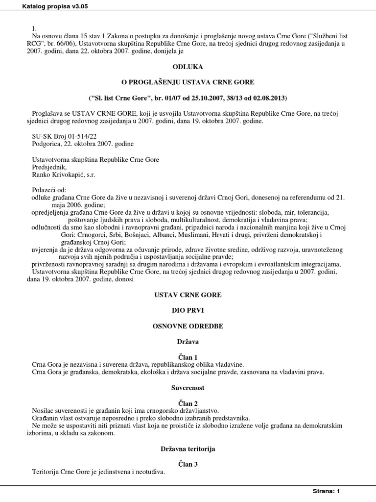 Ustav CG 2016 PDF | PDF