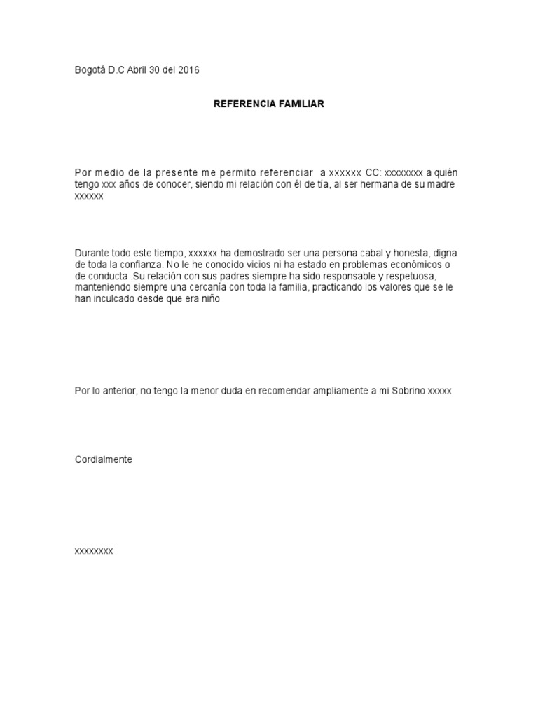 Referencia Familiar