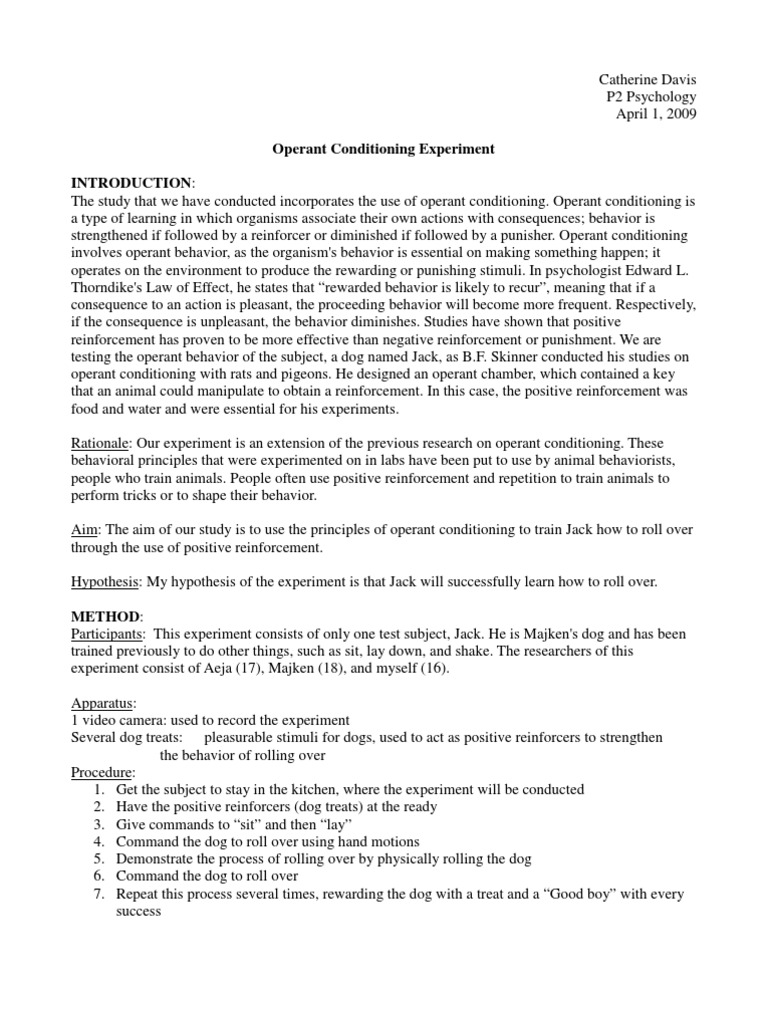 operant conditioning essay