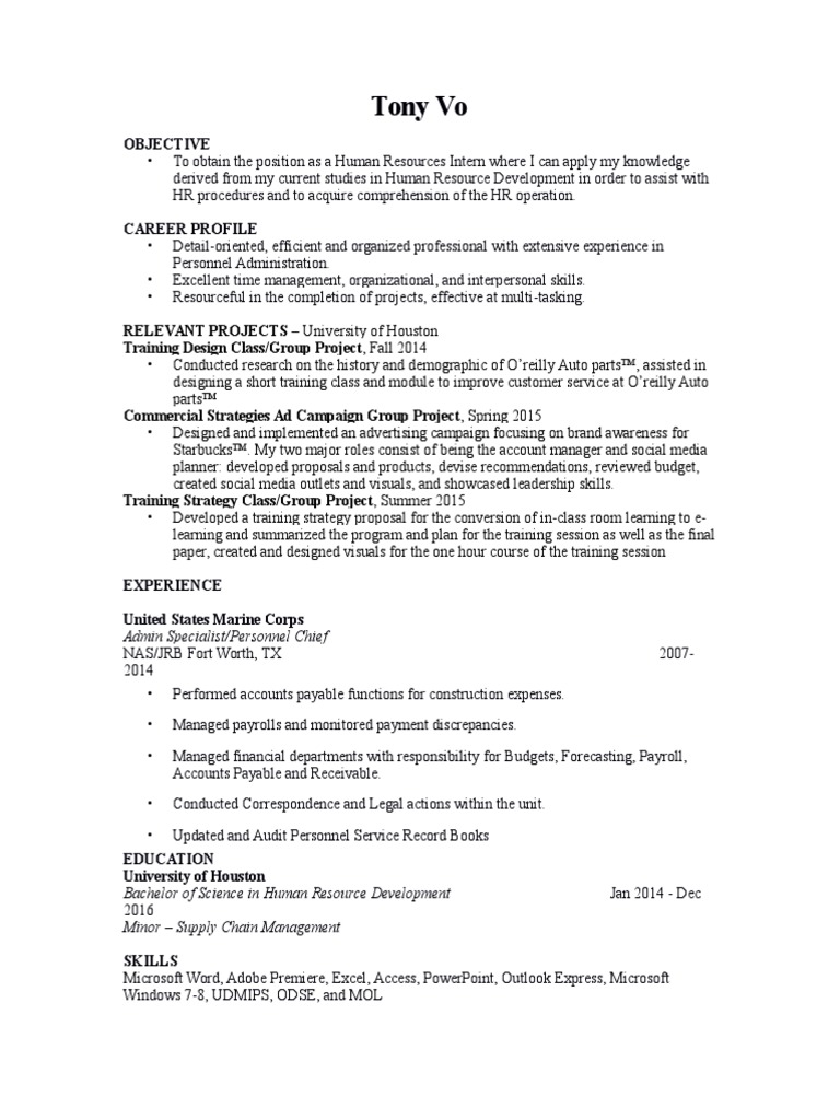 Tony Vo Resume Revised | PDF | Career & Growth | Business