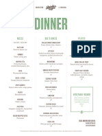 Butcher & Bee Dinner Menu