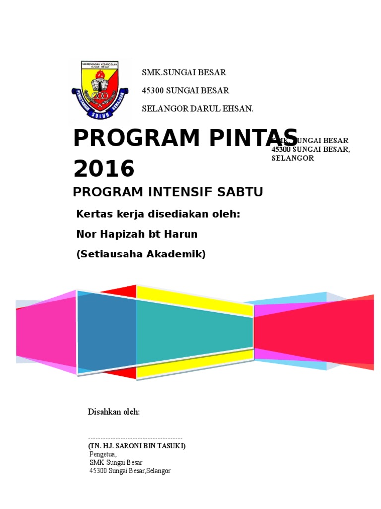 Kertas Kerja Program Pintas 2016 | PDF | Kesehatan Holistik