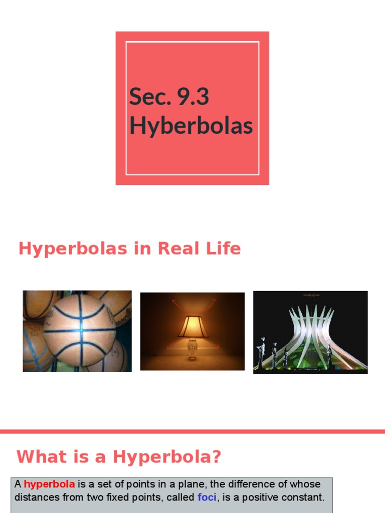 Sec 9 3 Hyperbolas | PDF | Geometric Shapes | Space