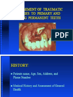 Management of Traumatic Injuries To Primary Young Permanent Teeth Pedo