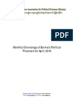 Monthly Chronology of Political Prisoner in Burma For Apr 2010 Eng