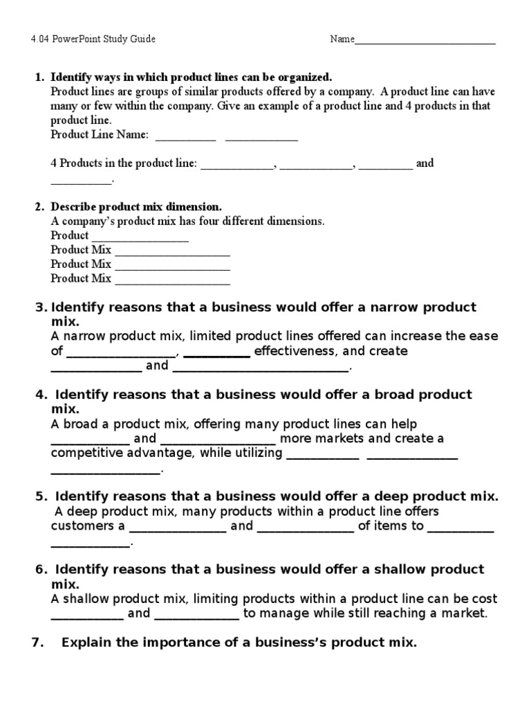 Product Mix Strategies Overview | PDF | Career & Growth | Finance ...