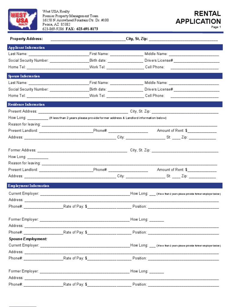 New Rental Application | PDF | Landlord | Credit History