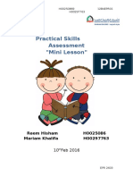 Practical Skills Assessment " Mini Lesson "