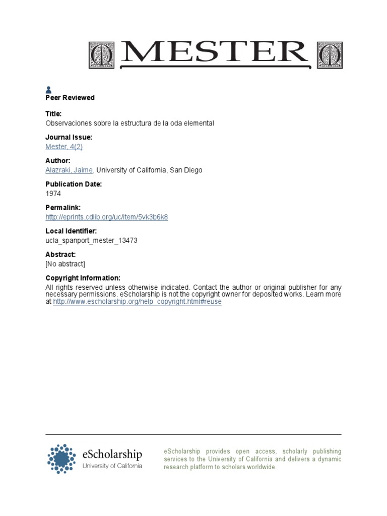 Alazraki, Jaime Observaciones Sobre La Estructura de La Oda Elemental PDF Metro (poesía