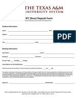 SOFC Direct Deposit Form: Student Information