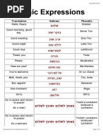 Basic Hebrew Expressions