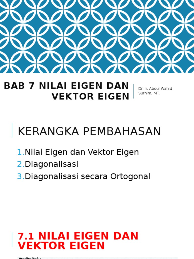 Nilai Eigen dan Diagonalisasi Matriks | PDF