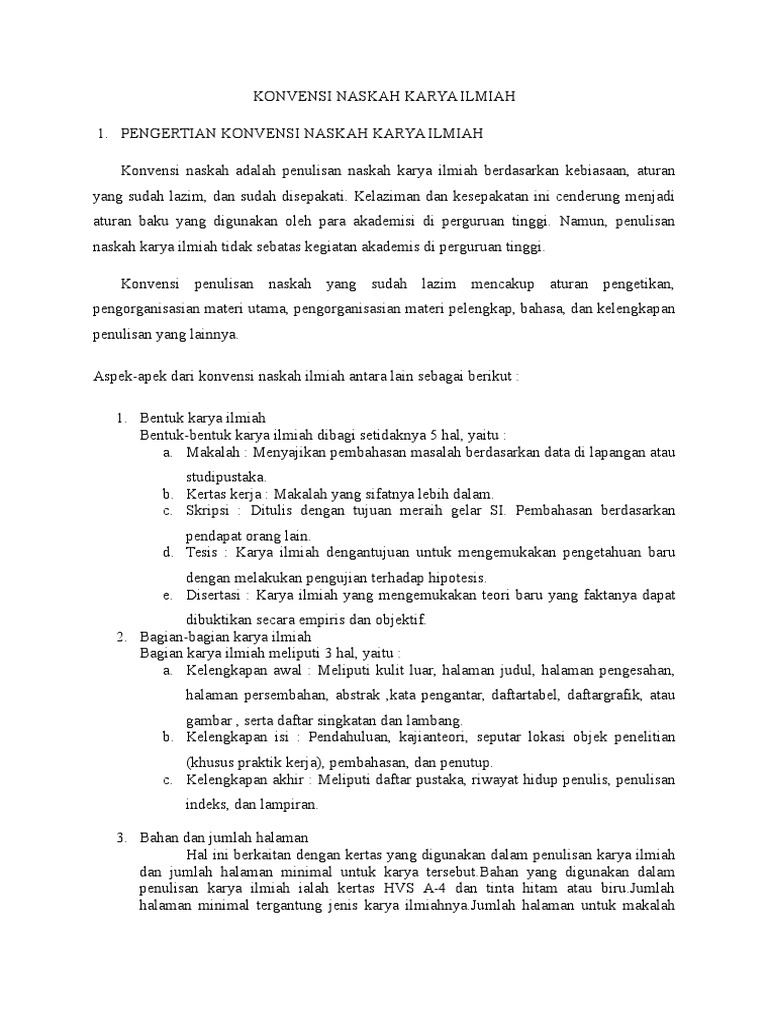 Konvensi Naskah Karya Ilmiah