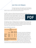 Poverty and Economic Policy in The Philippines