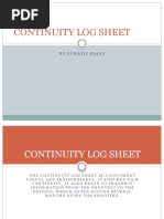 Continuity Log Sheet