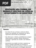 Educação Não-Formal em Museus de Ciência