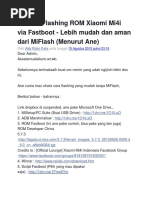 Panduan Flash ROM Xiaomi dengan Mi Flash | PDF