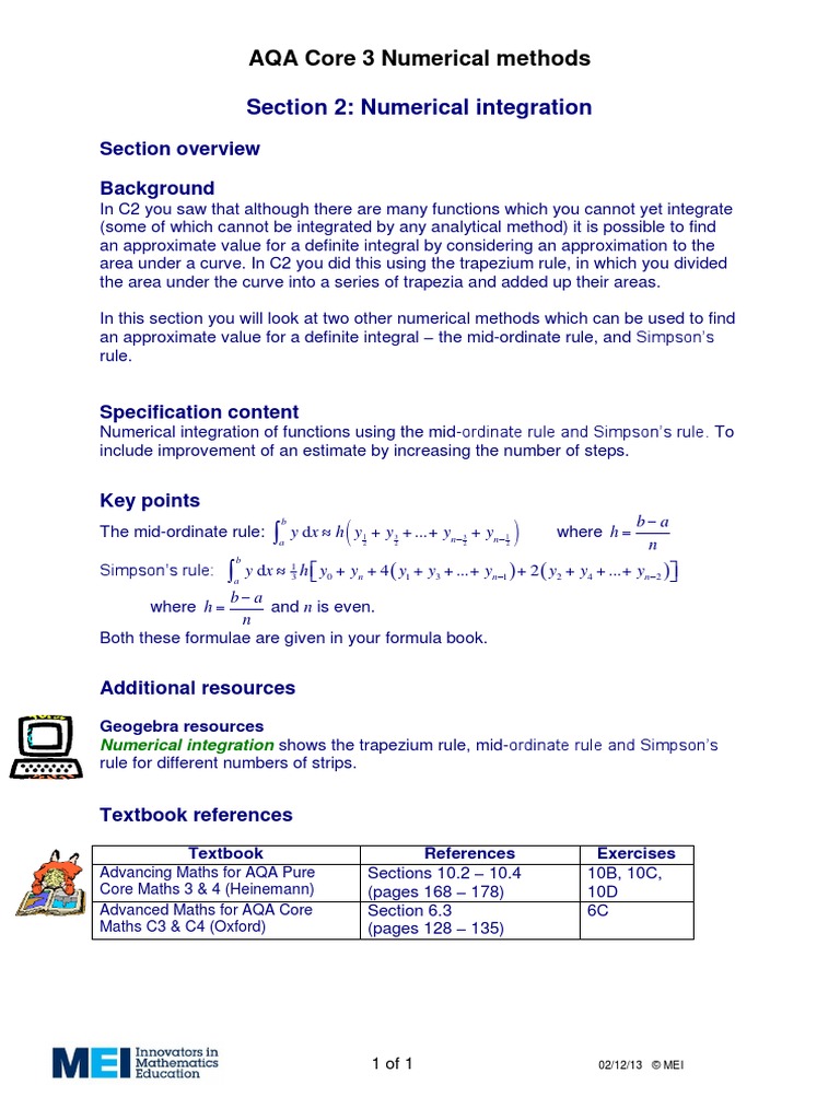 Numerical Integration | PDF