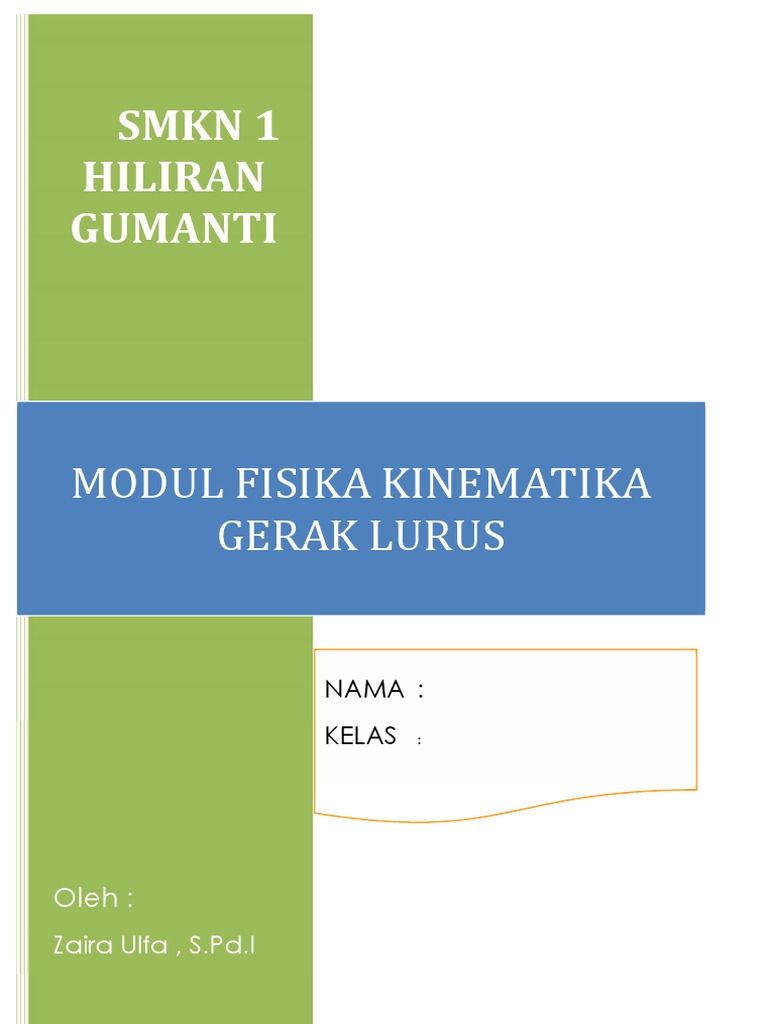 MODUL FISIKA SMK Gerak Lurus Jarak Kecepatan Percepatan