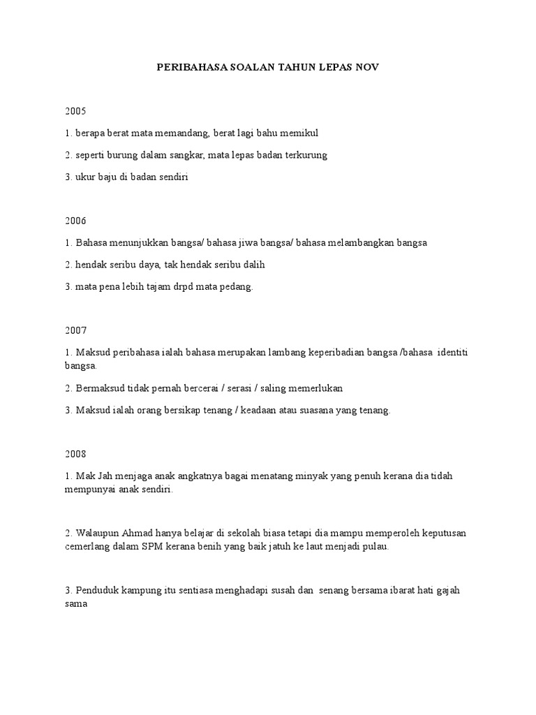 Skema Jawapan Peribahasa Pdf
