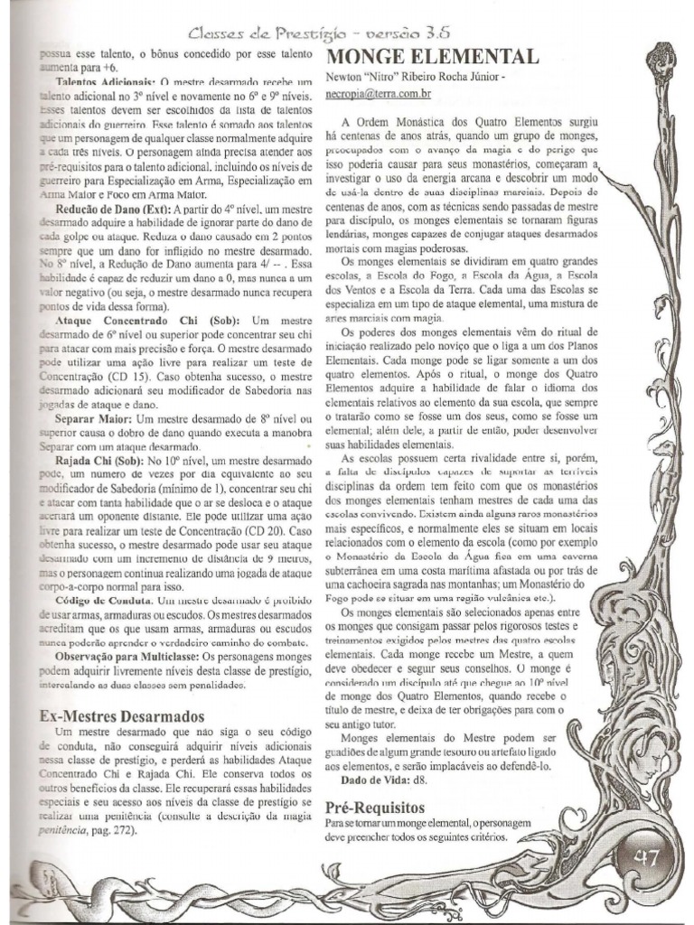 D&D 3E - Monge Elemental | PDF