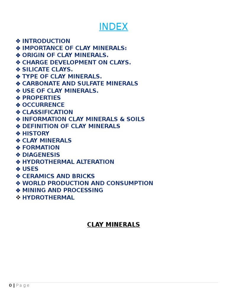 Clay Minerals PDF Clay Minerals Natural Materials