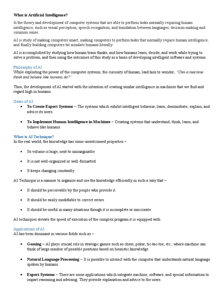 Understanding Artificial Intelligence Basics | PDF | Artificial ...