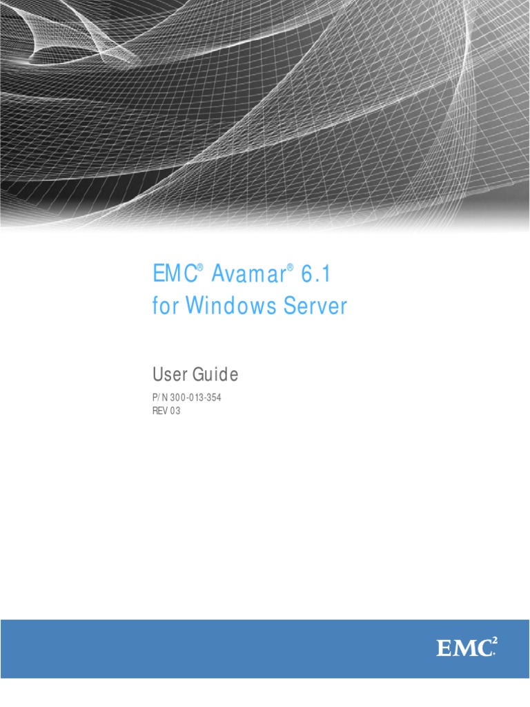 EMC Avamar 6 For Windows Server User Guide PDF PDF Microsoft