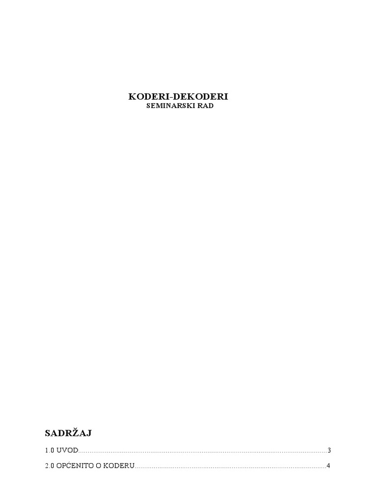 Koderi Dekoderi | PDF