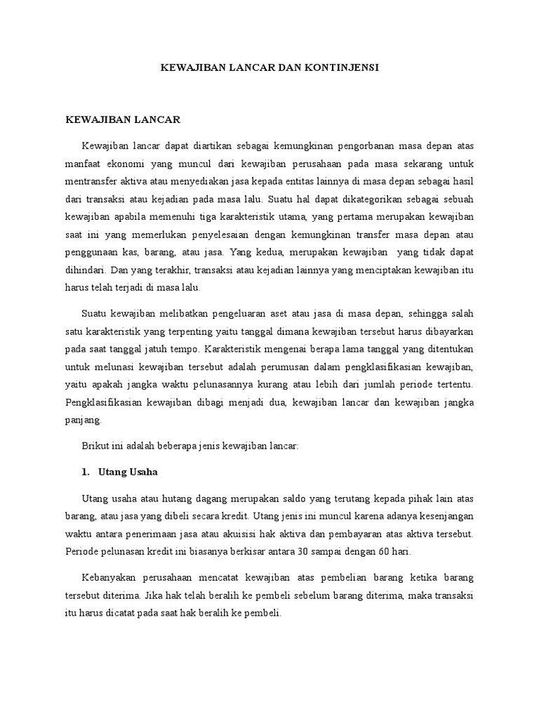 Bab 13 Kewajiban Lancar Dan Kontinjensi Docx