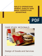 McDonald's Operations Management, Quality and Business Competitive